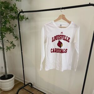 Adidas White Louisville Cardinals Long Sleeve Tee